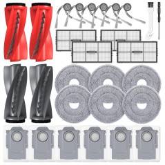 Roborock 28-delt Tilbehørssæt til Saros 10R / Saros 20 / Qrevo CurvX / Qrevo Curv 2 Pro – Børster, Støvposer & Filtre.