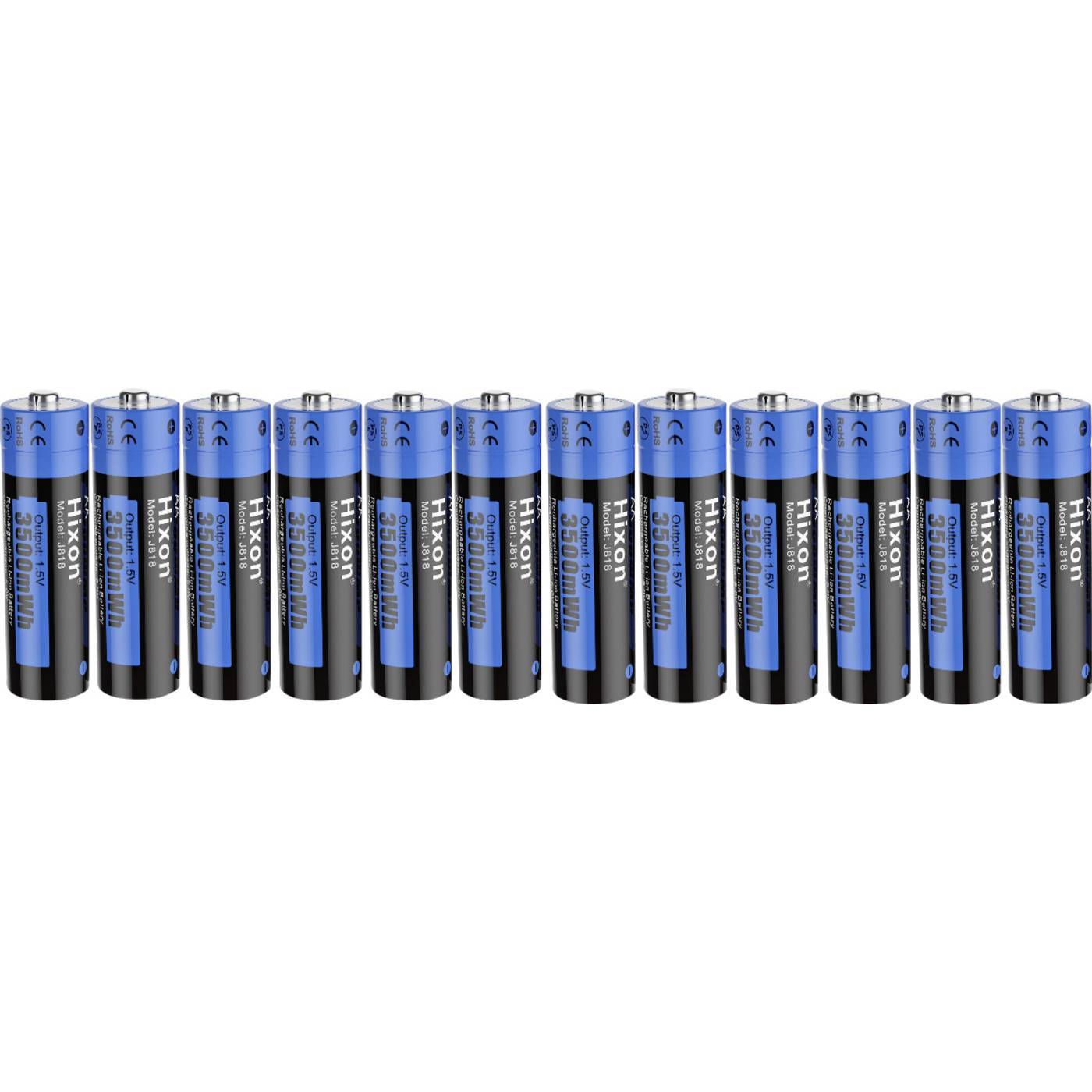 Hixon J818 Laddbart batteri AA (R6) Li-Ion 2350 mAh 1.5 V 12 st