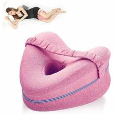 1pc Leg Pillow Ergonomic Side Sleeping Pillows Memory Foam Knee Pillow With Strap For Side Sleeper Leg Support Cushion With Removable And Washable Cov - Pink - one-size