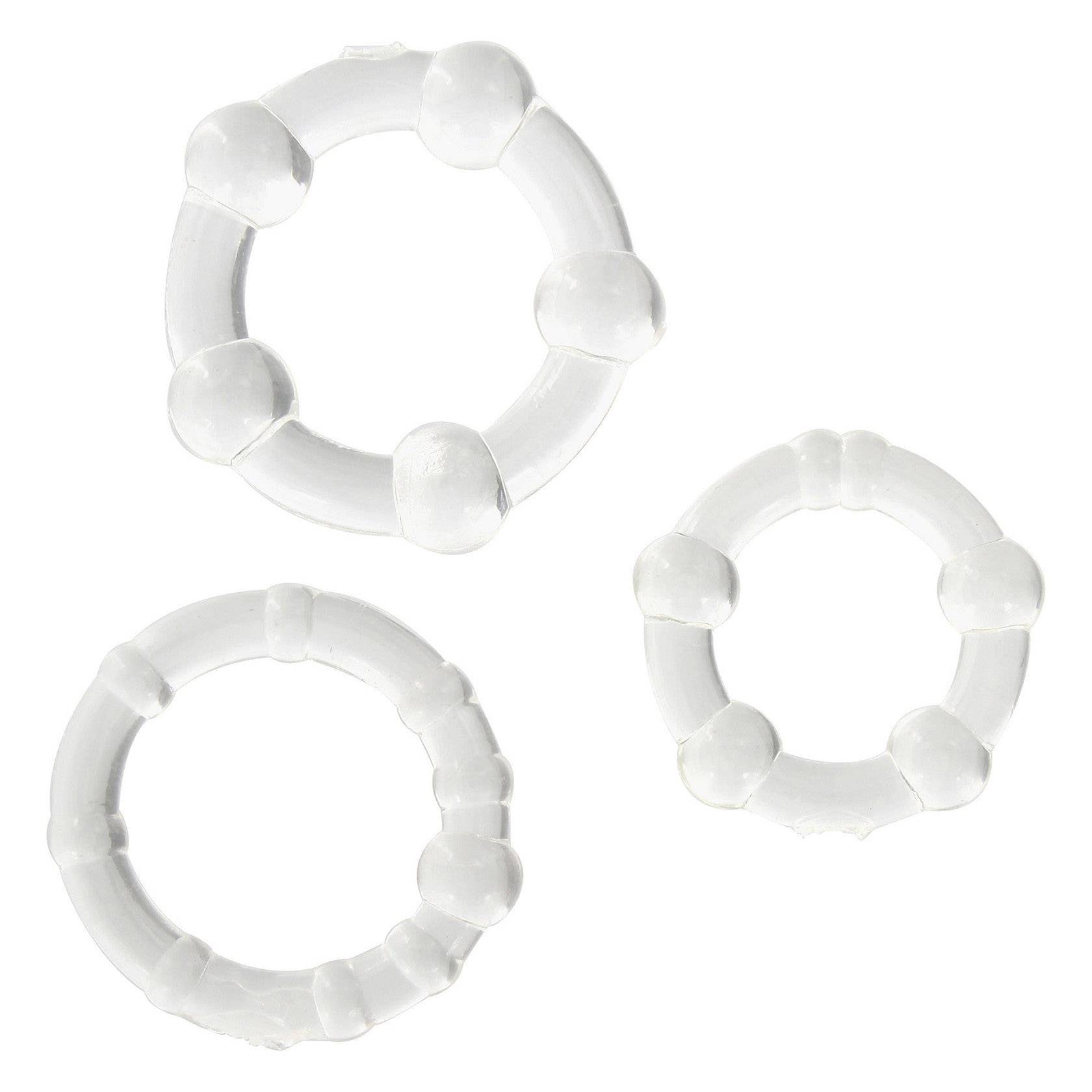 SuperLove Stay Hard Cock Rings Set Clear.