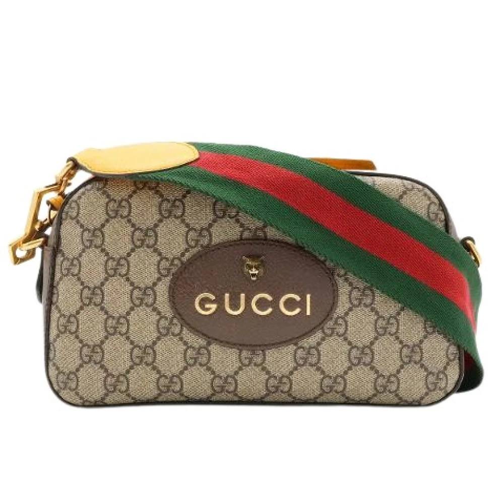 Gucci Vintage Pre-owned Neo Vintage GG Supreme Skuldertaske - Vintage - Dame - Brun - ONE SIZE - Uld