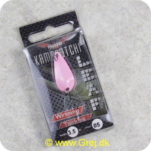 Milo Kamagotchi Leaf - Lyserød Skeblink 3.5g - monteret med Carbon krog