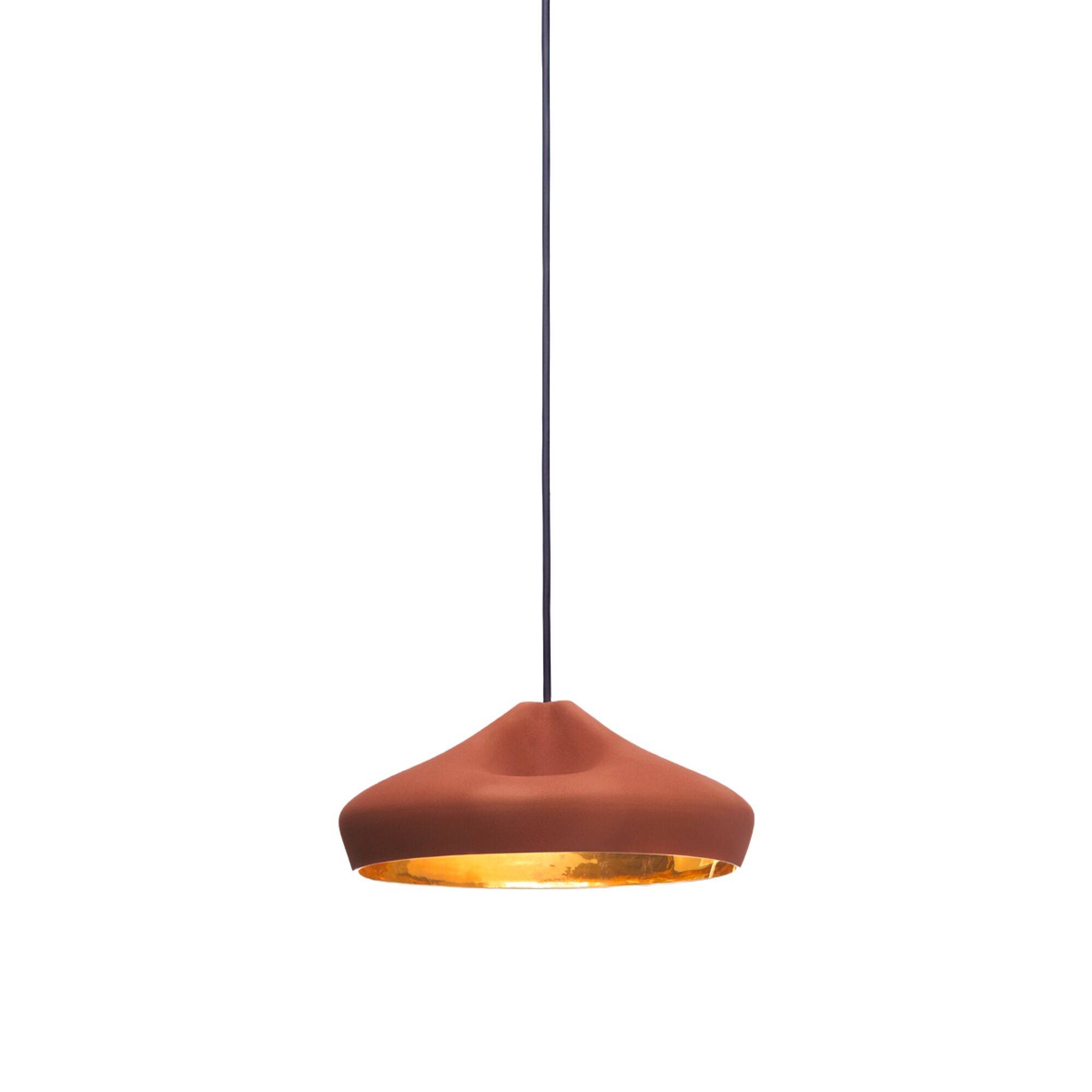 Pleat Box Taklampa 36 Terrakotta & Guld - Terrakotta / Guld
