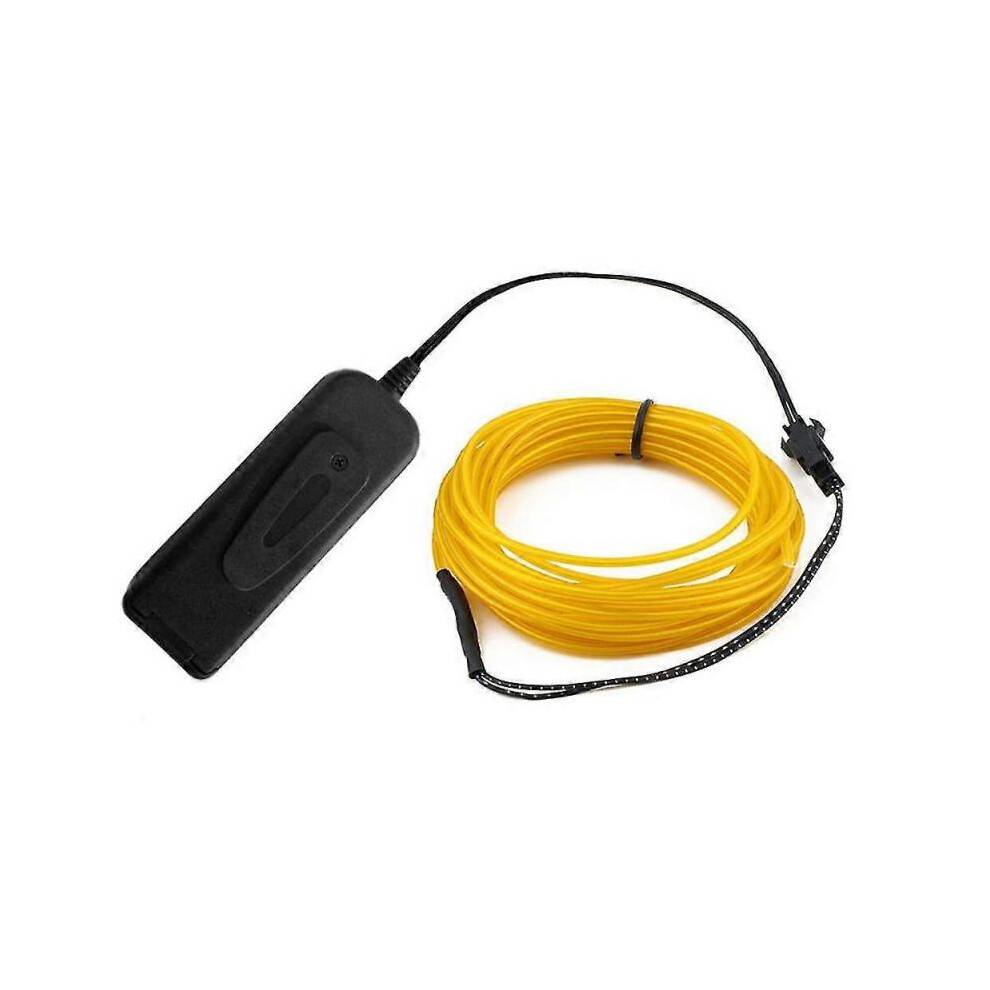 (1M, Yellow) Glow El Wire Cable Led Neon Christmas Dance Party Diy Costumes Clothing Luminous-pink