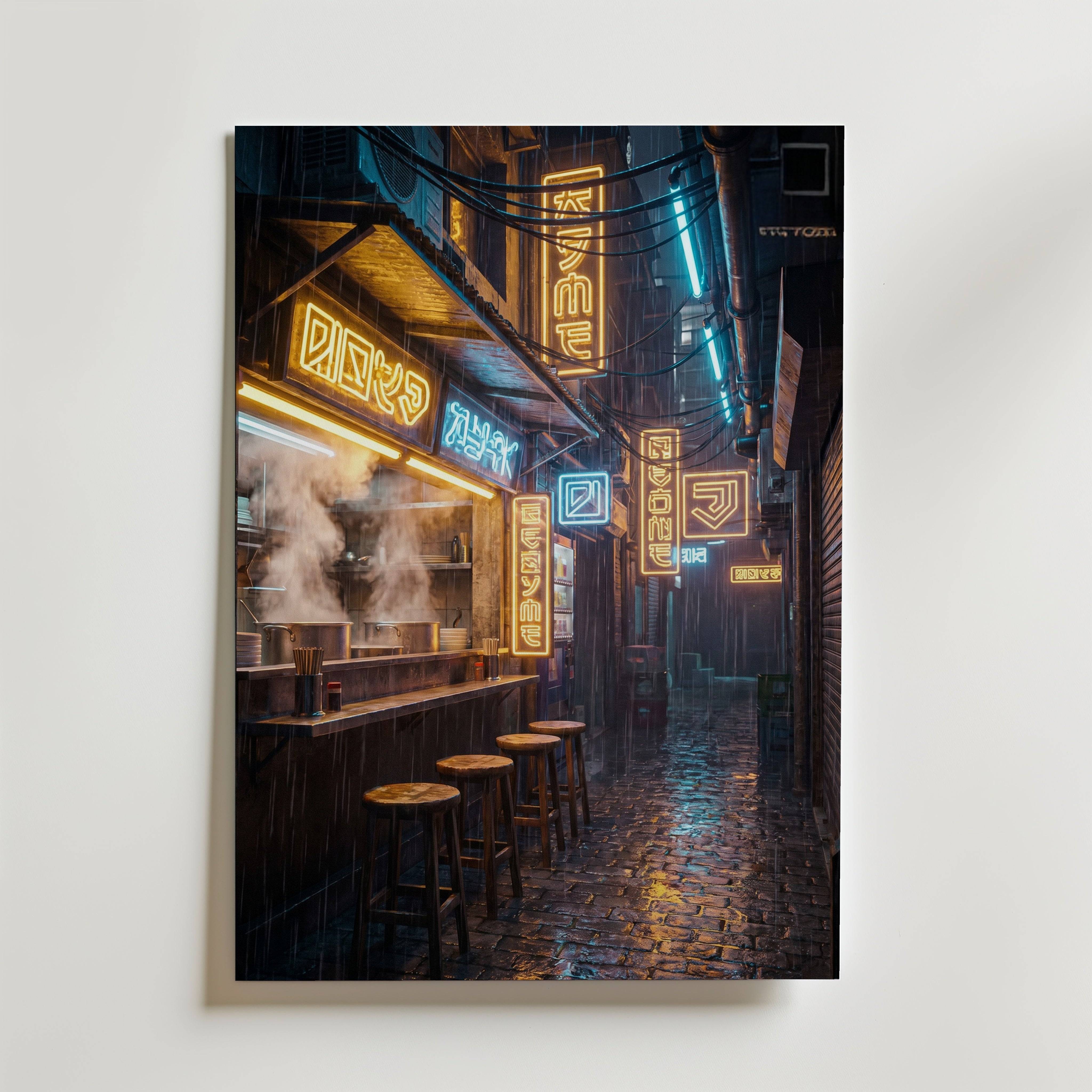 Neon Alley Poster - Fine Art Poster 13x18 cm Utan passepartout