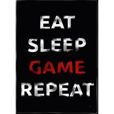 Eat Sleep Game Repeat, plakat - B2 (50x70 cm)