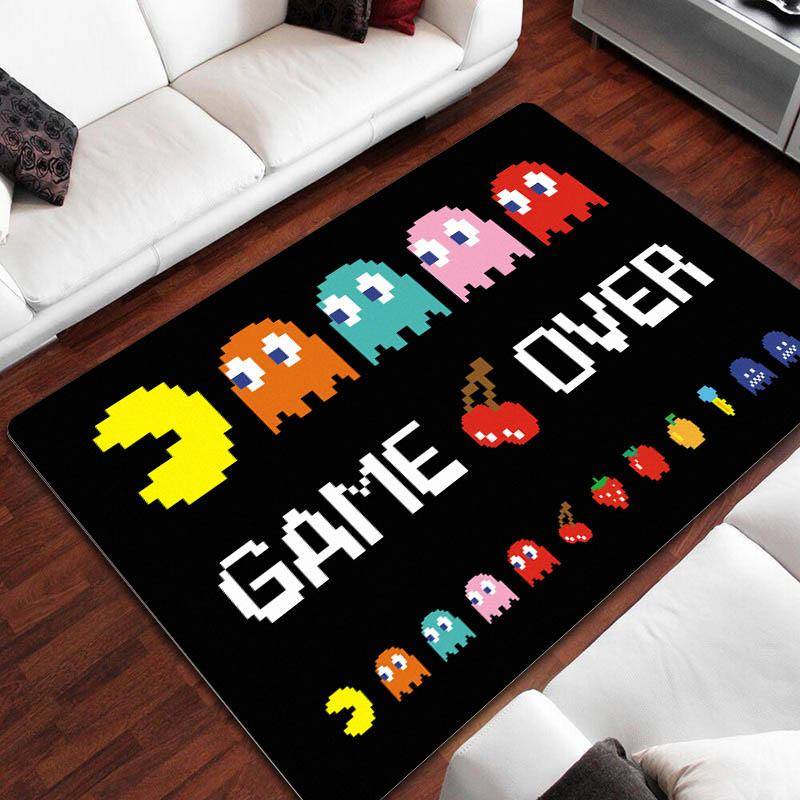 Pac-Man Tecknad matta Barn Lek Matta Tonåring Kawaii Vardagsrum Sovrum Anime Matta Barn Estetisk Rum Inredning Pälsmatta