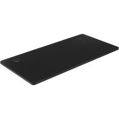 Elegant svart MDF-bordsskiva med kabelhanteringshål