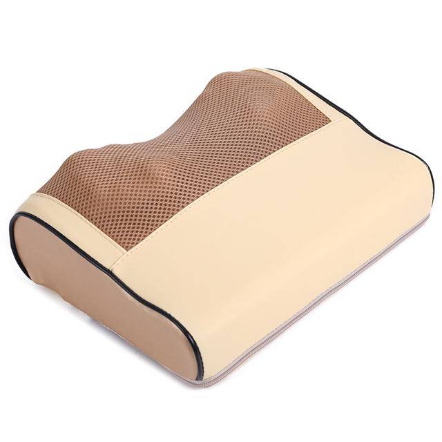 Rygg- och nackmassageapparat Infraröd värme Elektrisk axel- och fotmassagekudde Djupvävnadsmassage För midja, ben, axlar Kvinnor Män EU Plug beige