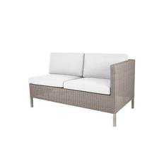 Cane-Line Connect 2-pers. havesofa - taupe, venstre modul m. hvide hynder