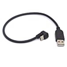 Tomost USB typ C-laddarkabel 180 graders U-formad USB-C till USB A-laddare USB A hane till C hane sladd synkronisering och laddningskabel blyspel spela Powerline omvandlarförlängning (30 cm)