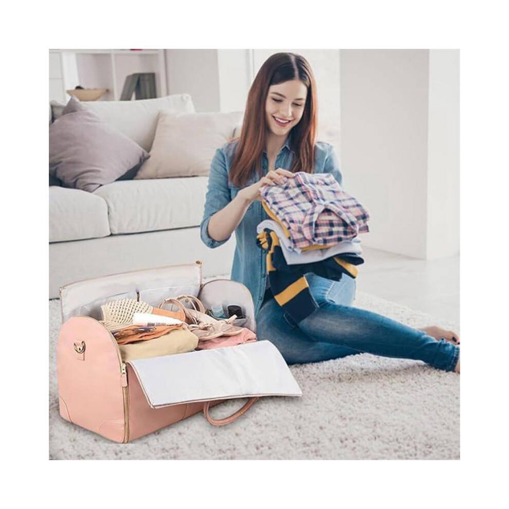 Travel Foldable Clothing Bag Multi-function Garment Bag Pink