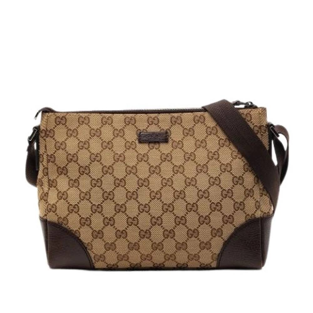 Gucci Vintage Pre-owned Canvas Crossbody Bag - Vintage - Dame - Brun - ONE SIZE - Uld
