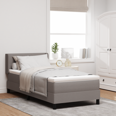 Boxfjädermed madrass - Taupe - 90 x 200 cm - Tyg