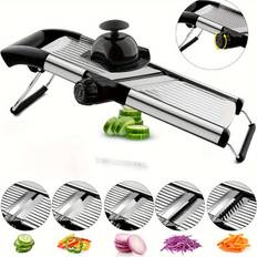 TEMU Adjustable Mandoline Slicer - Stainless Steel Kitchen Gadget For Effortless Slicing And Shredding