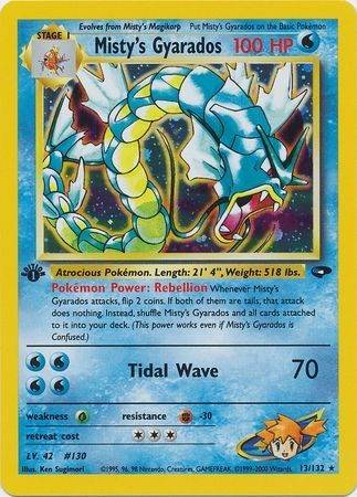 Misty's Gyarados - 13/132 - 1st Edition (Holo) - Pæn (NM).