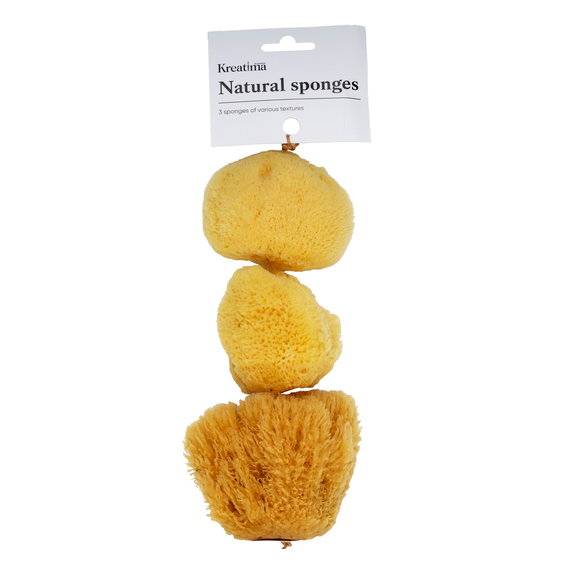 Kreatima natursvamp målarsvamp för akvareller och målning, 3-pack stora