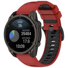 Silikonearmbånd til Garmin Fenix 8 47mm - Rød