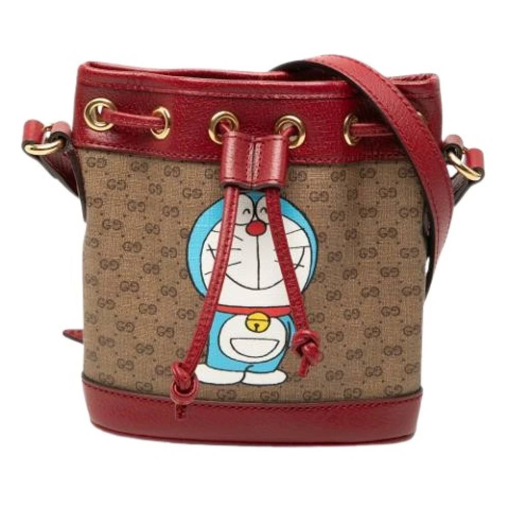 Gucci Vintage Pre-owned Coated Canvas Bucket Bag - Vintage - Dame - Beige - ONE SIZE - Uld