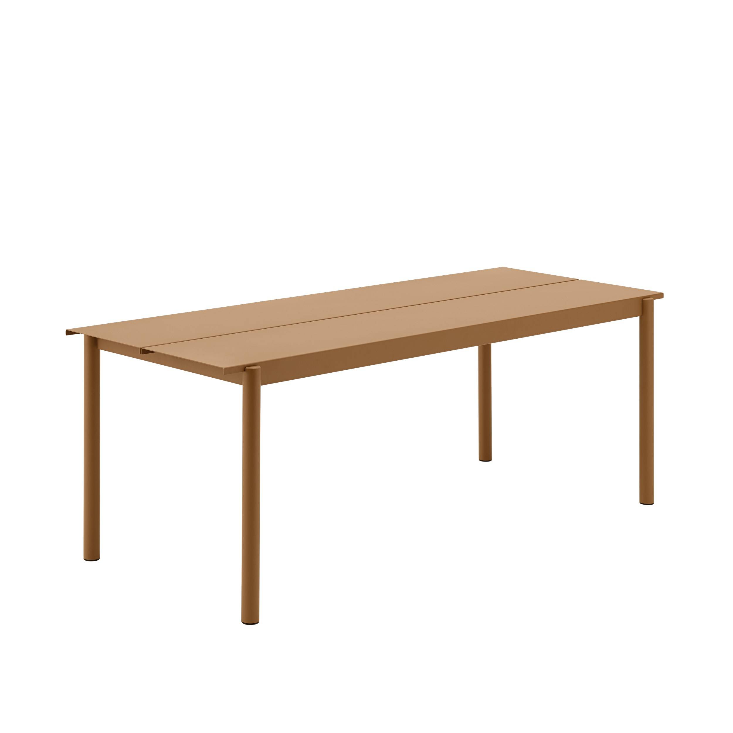 MUUTO - Linear Steel Havebord 200x75, Brændt Orange