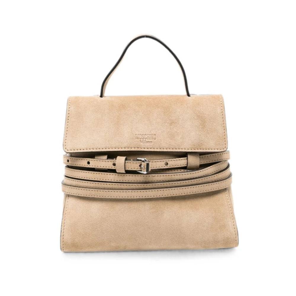 Moschino Tie Me Tote Bag - Tasker - Dame - Beige - ONE SIZE - Uld