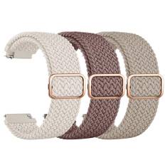Amzpas 3 stycken armband för Amazfit GTS 4 Mini/4/3/2e/2 miniarmband kvinnor män, nylon justerbart flätat ersättningsarmband för Amazfit Bip U Pro/Bip 3 Pro/Lite