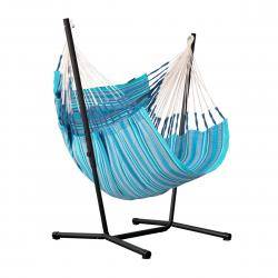LA SIESTA Fiji Organic Azure Hængestol Comfort Size med Stativ - Hængekøje
