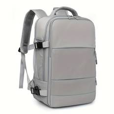 TEMU Lightweight Design, Expandable Travel Backpack - Airplane Approved, 16" Laptop Compartment, Business & Leisure, Adjustable Straps, Zippered Closure, Polyester Lined, For , Backpack For Travel