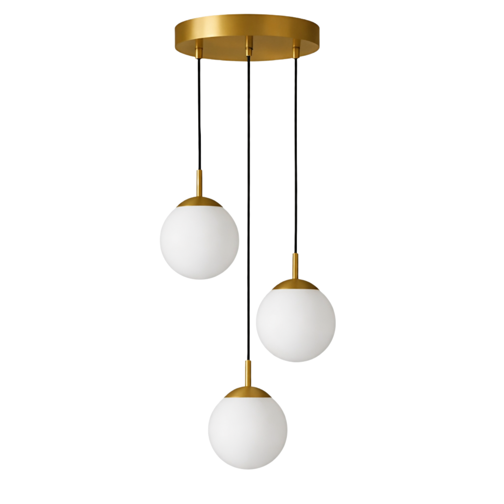 Stockholm taklampa mässing, pendellampa med 3 glasglober
