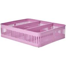 Rice Metal Tray - 3 Rooms - Pink - Perfect Fit for Latte Spoons