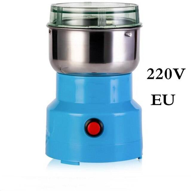 Multifunktions krossmaskin kaffe peppar kryddkvarn peppar kvarn elektrisk kvarn maskin elektrisk fräs för - 220v blå eu-kontakt