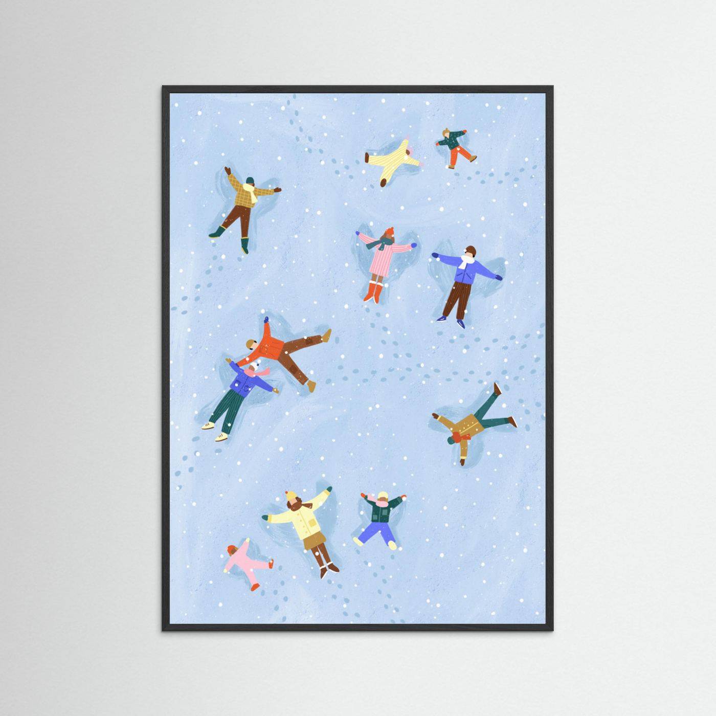 Snow Angels by Bea Müller - (A3) 29,7 x 42 cm / Sort træ