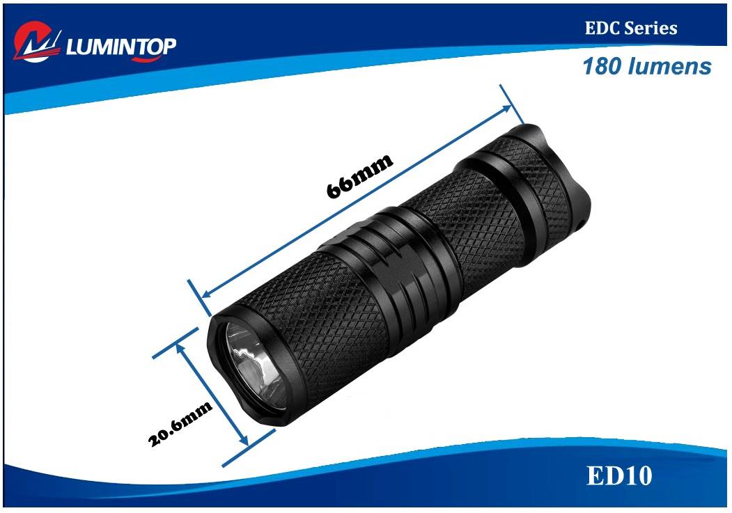 LED Lommelygte, 180LM, Lumintop ED10