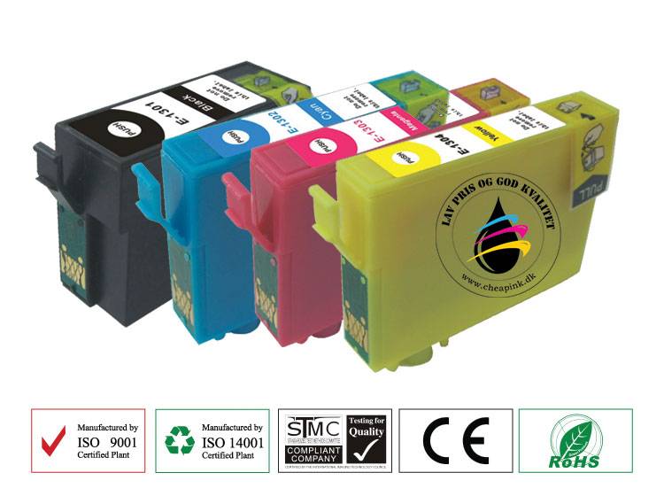 Epson T1301-T1304 (TILBUD PAKKE) kompatibele patroner.