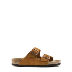 Birkenstock, Sko, Dame, Brun, 40 EU, Læder, Sandal Arizona Ruskind Blød Fodbed Smal