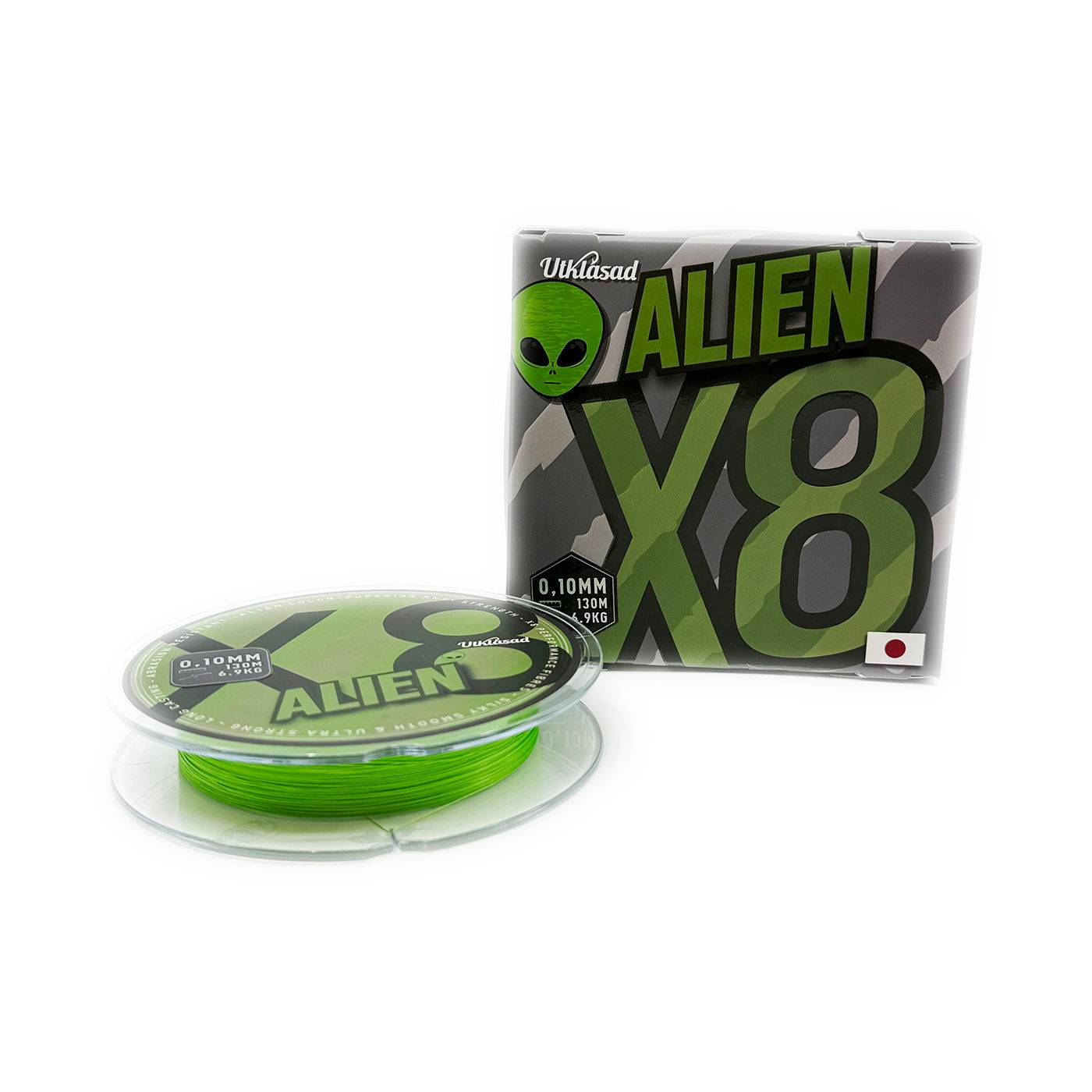 Utklasad Alien Braid X8 130m (0,08mm (brottstyrka 5,7kg))