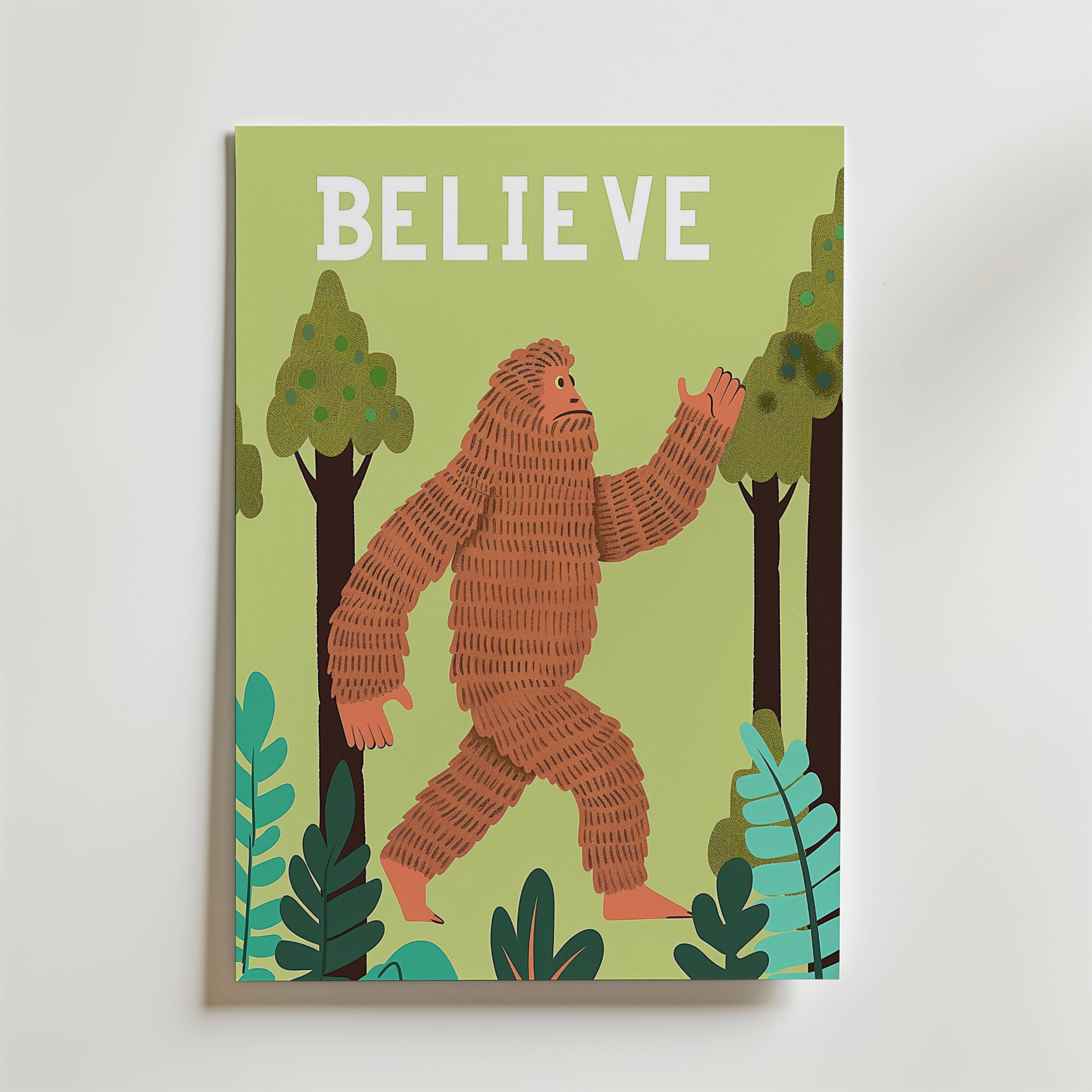 Believe Bigfoot Poster - Premium Canvas 100x140 cm
