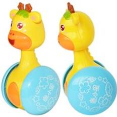 1pc babyleksaker 0-12 månader tittar upp träningsleksak baby glidande skallra rådjur tecknad giraff tumlare pussel lärande utbildning leksak