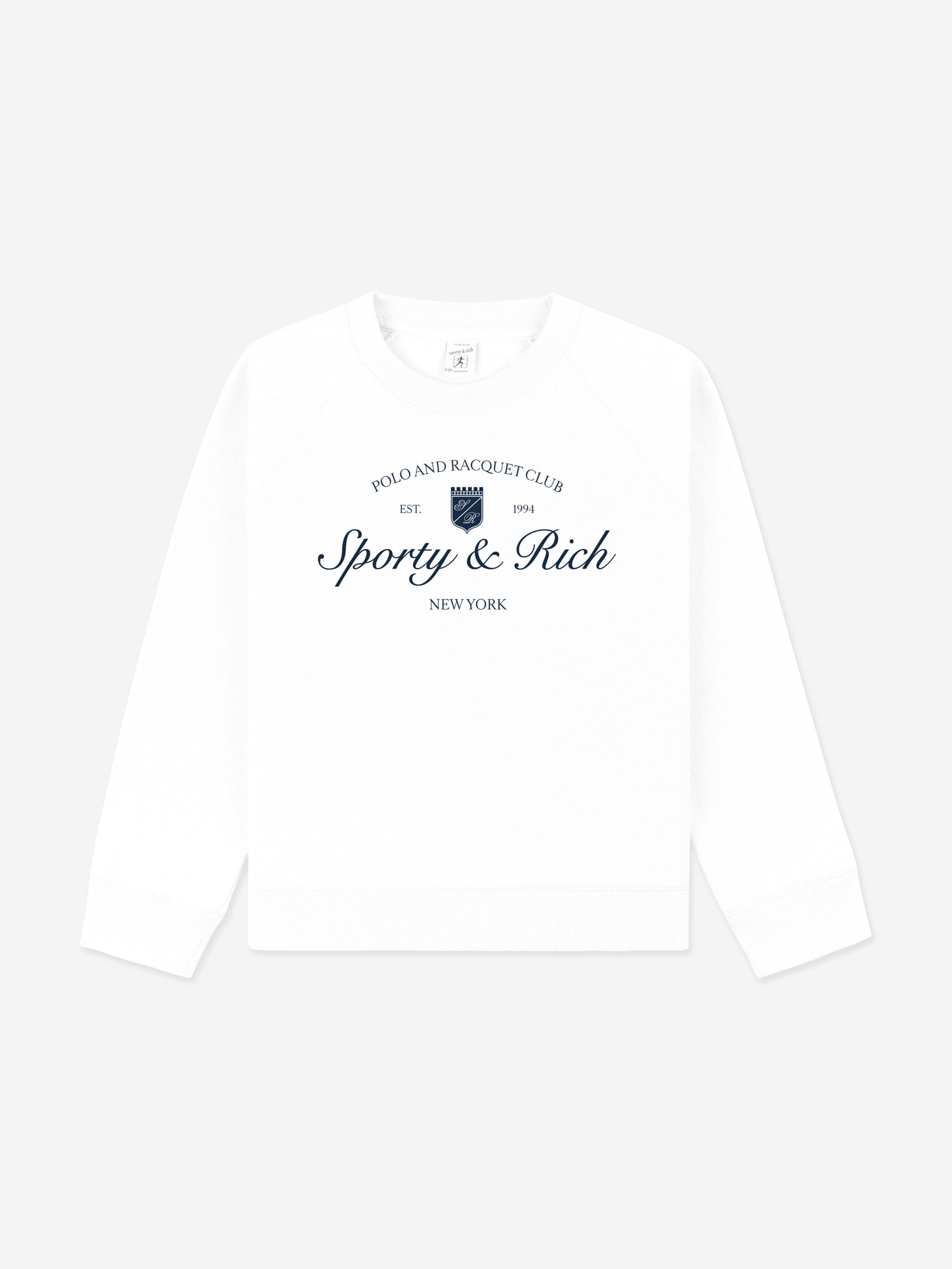 Sporty & Rich Kids Syracuse Crewneck Sweatshirt in White - White / 10 - 12 Yrs (10 - 12 Yrs)