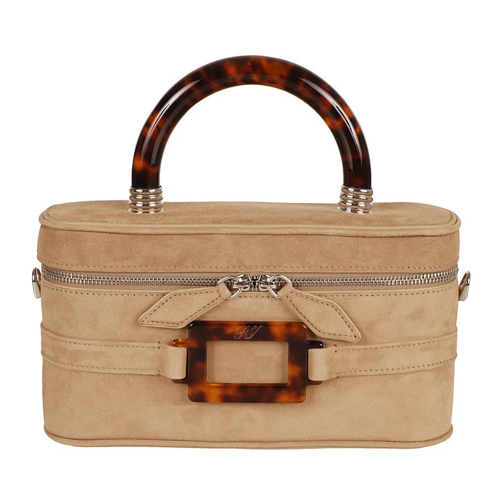 Roger Vivier Elegant Vanity Mini Håndtaske - Tasker - Dame - Brun - ONE SIZE - Uld