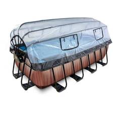 Pool Exit Toys 400x200x122 cm Med Tak Och Sandfilterpump Brun