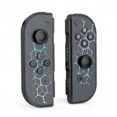 Trådlösa joypad-kontroller med RGB-ljusdesign, switch-kontroller kompatibel med switch/OLED/Lite, joystick kompatibel med switch-stöd, väckningsfunkti - Svart (En-Storlek)