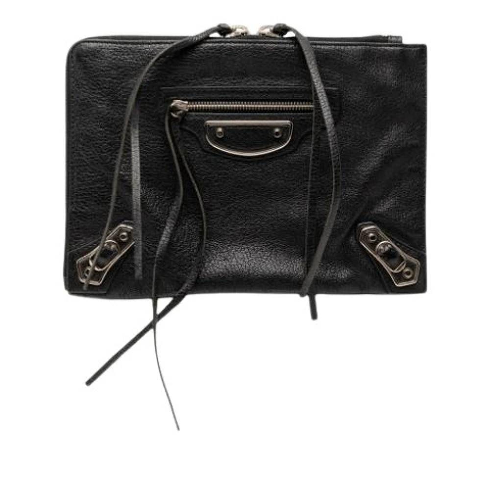 Balenciaga Vintage Pre-owned Motocross Metallic Edge Clutch Bag - Vintage - Dame - Sort - ONE SIZE - Uld