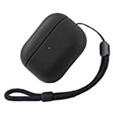 Protective fodral kompatibelt med AirPods Pro 2nd Gen fodral kompatibelt med Apple Airpods Pro 2 with Hand Strap [TPU Leather Touch Design] (Black)