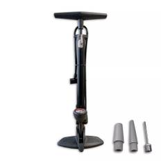 Fodpumpe med Manometer 6 Bar - Til Auto, Dunlop og Racerventil - Personligt Logo