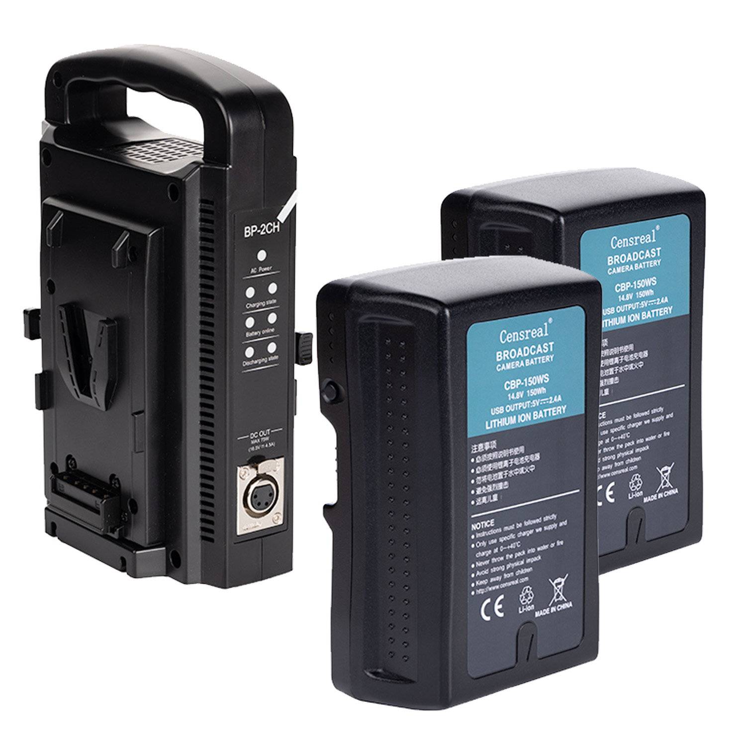 2-Pack V-mount 150wh med dubbelladdare