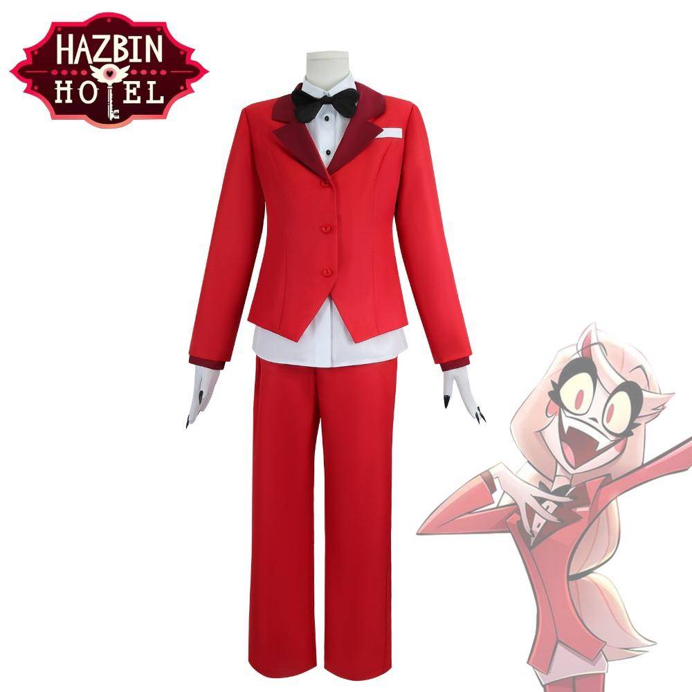 Hazbin Hotel Prinsessan Charlie Morningstar Cosplay Kostym, Halloween Amerikansk Anime Fullständig Dräkt cm red