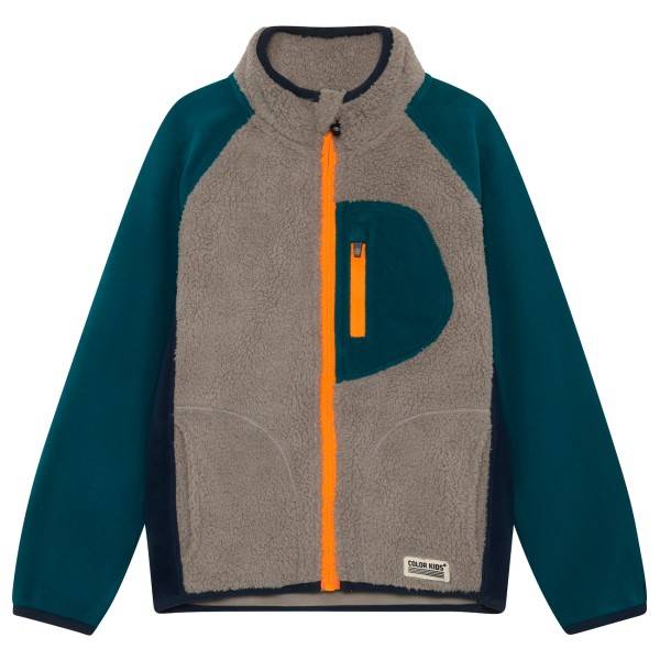 Color Kids Kid's Teddy Jacket with Fleece Sleeves Fleecejakke Børn størrelse 116 farve blå