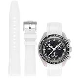 Niziruoup Klockband 20mm för Omega x Swatch MoonSwatch Silikonarmband Böjbart mjukt Silikonremmar, Ersättningsarmband Silikon Gummi Ersättningsband Klockarmband för Herr Dam