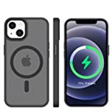tigratigro Magnetisk Skal för iPhone 13 Mini 5,4 tum, Kompatibelt med MagSafe, Genomskinligt Matte Tillbaka Smal Stötsäker Case (Grafit Svart)